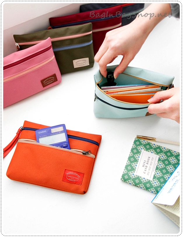 Bank Pouch กระเป๋าใส่สมุดบัญชี , บัตร ATM , เงินสด , ตรายาง