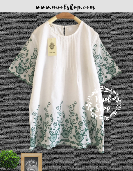 เสื้อผ้าฝ้ายปักลาย รอบอก 42 นิ้ว