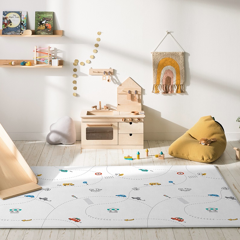แผ่นรองคลาน PARKLON LaPure Soft Mat ลาย On The Road มีลายทั้ง 2 ด้าน ขนาด 140x235x1.5cm