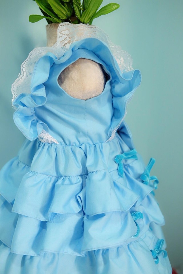 Ruffle skirt blue เด็กโต