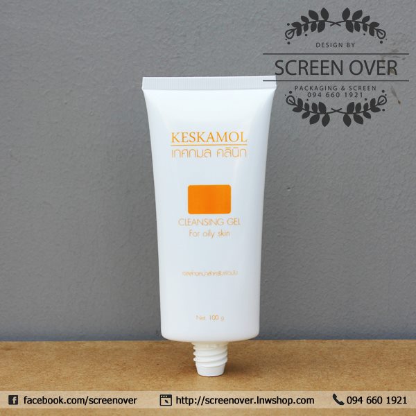 สกรีนหลอดโฟม สกรีนด้านหน้า 1 สี สกรีนด้านหลัง 1 สี