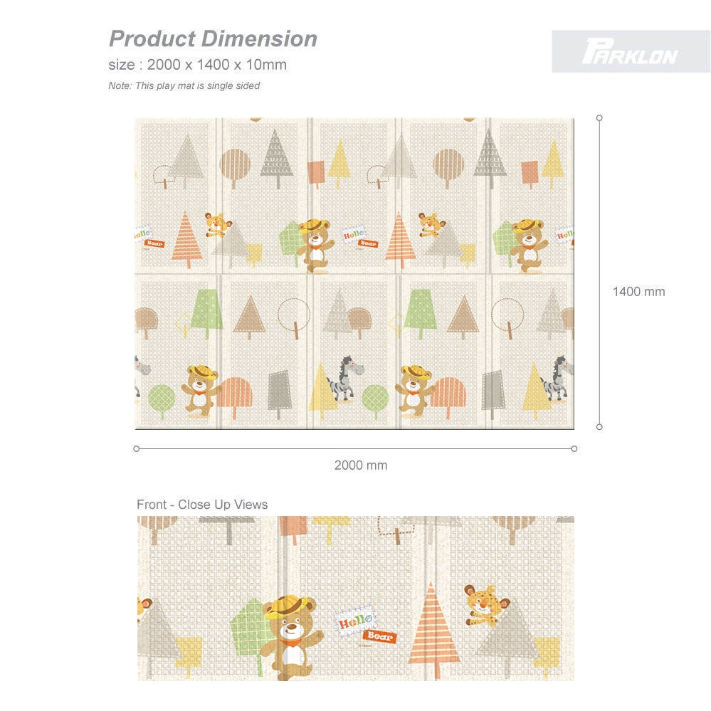 แผ่นรองคลาน Parklon แบบพับได้ PE Folding Mat ลาย Hello Bear Tree ขนาด 140*200 หนา 1.0cm