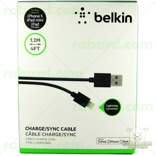 สายชาร์จ หัว Lightning belkin iPhone 5 หรือสูงกว่า (สีดำ)