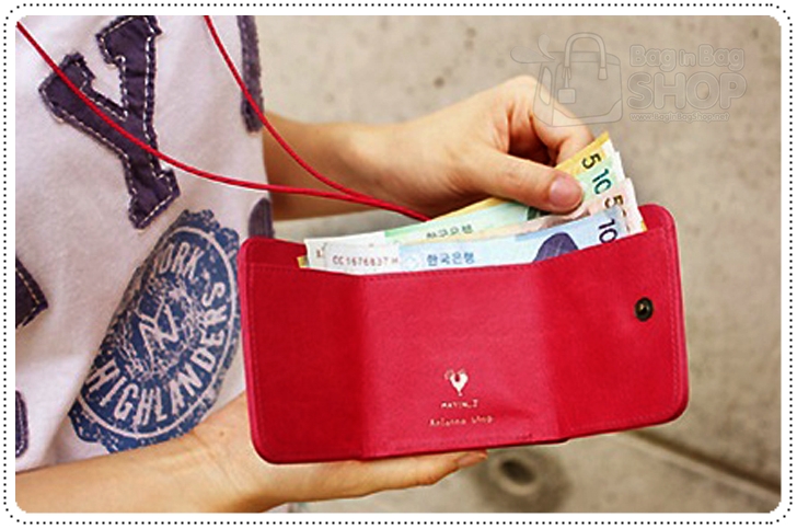 ลด 50% Mini Wallet กระเป๋าสตางค์ใบเล็ก พร้อมสายคล้องคอ