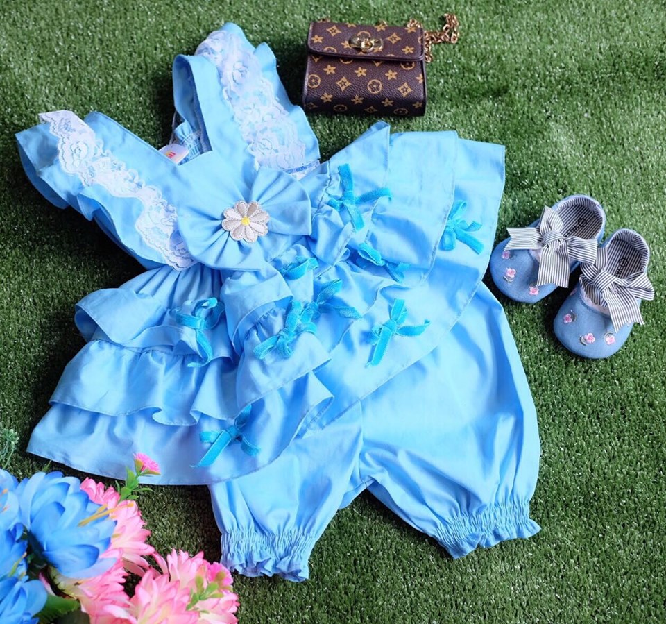 Ruffle skirt blue เด็กเล็ก