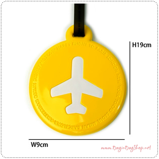 HAPPY FLIGHT Round Luggage Tag ป้ายห้อยกระเป๋าเดินทาง