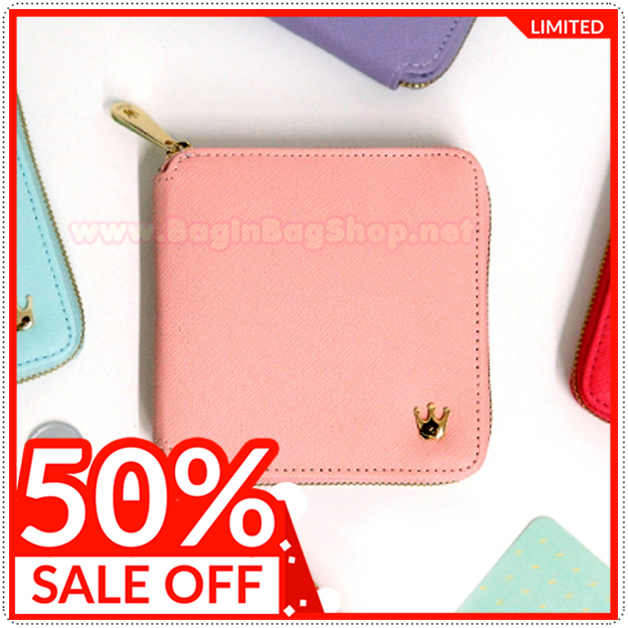 ลด 50% Crown Zipper Wallet