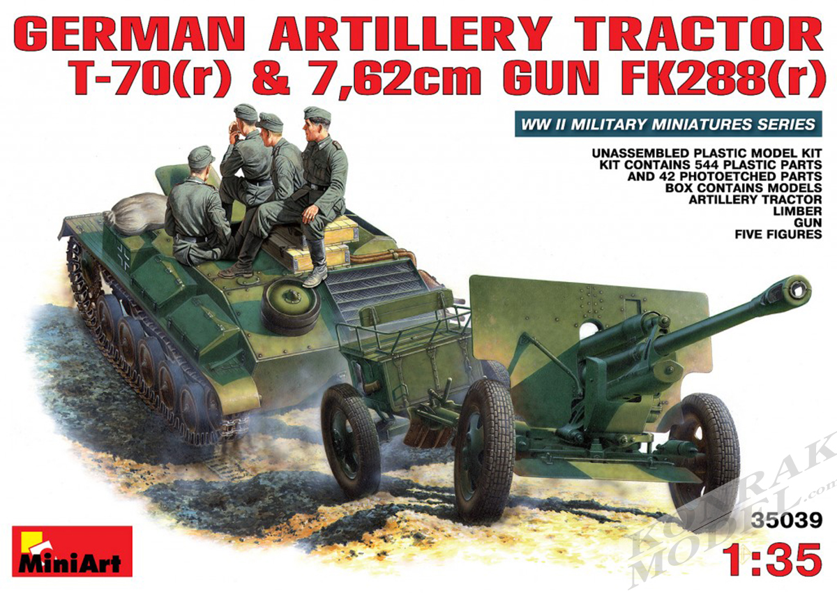MI35039 GERMAN ARTILLERY TRACTOR T-70(r) AND 7,62cm FK 288(r) w/CREW 1/35