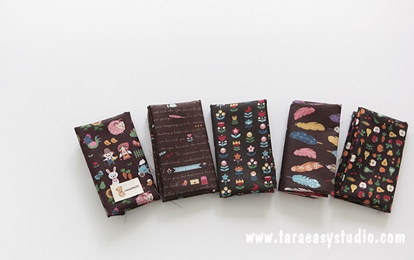 ผ้าคอตต้อนเกาหลีจัดเซต Chocolate Series 5 species ขนาด 27.5x45cm จำนวน 5 ชิ้น (พร้อมส่ง)