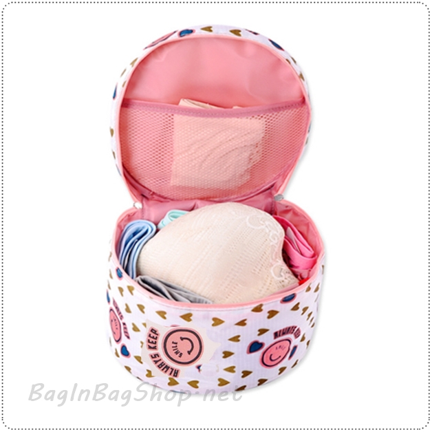 Portable Round Underwear Pouch กระป๋าใส่ชุดชั้นในพหพา