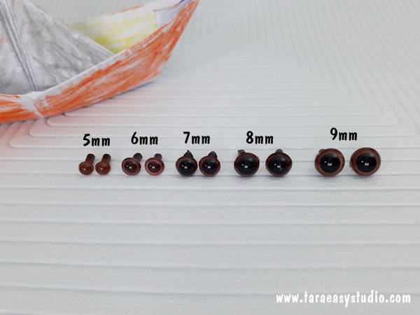 ลูกตาคริสตัลสีน้ำตาล ขนาด 5,6,7,8,9,10mm (พร้อมส่ง)