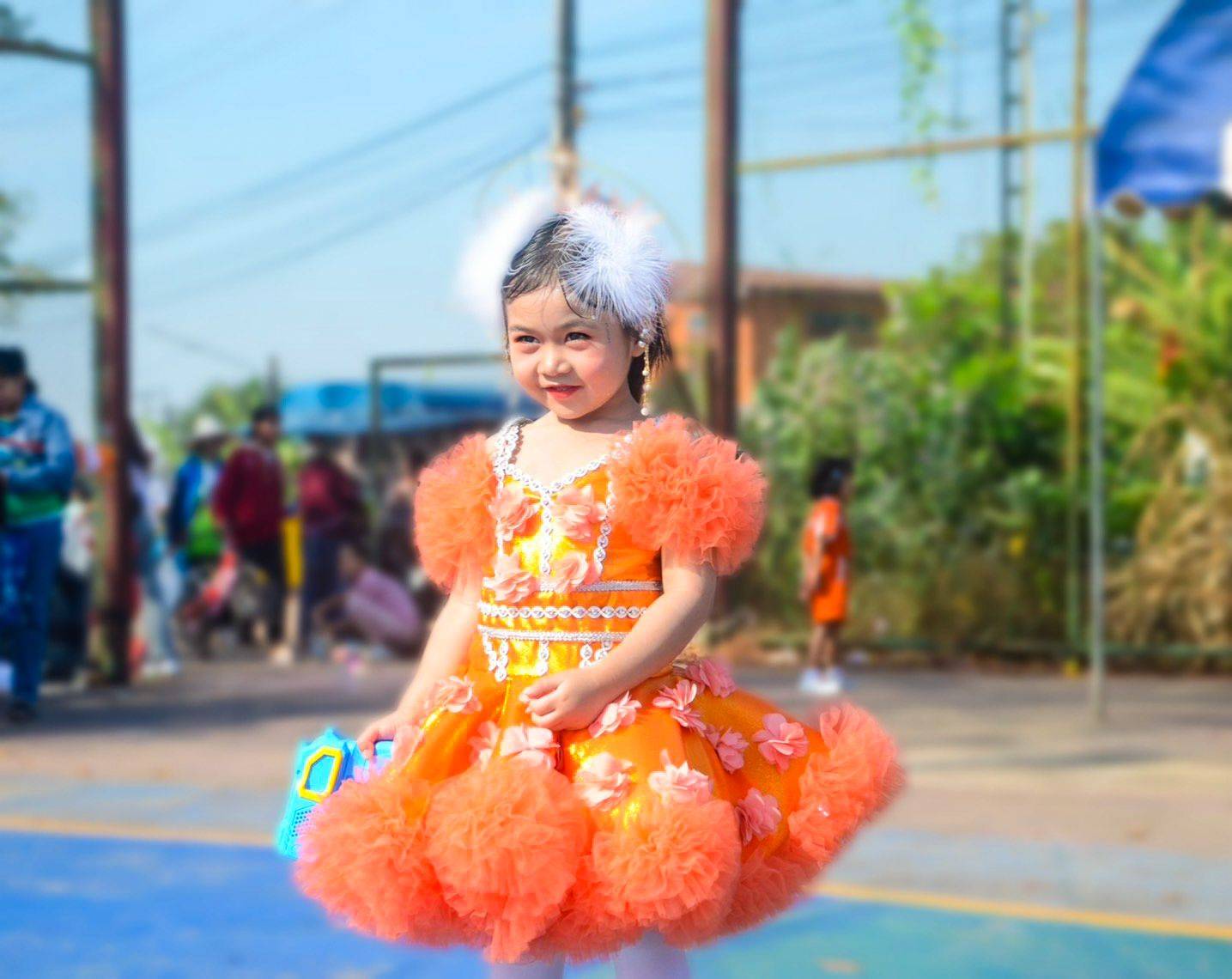 ชุดดรัมเมเยอร์สีส้มอนุบาลและประถม