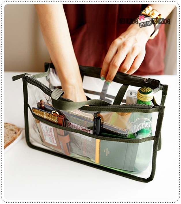 Clear dual bag in bag กระเป๋าจัดระเบียบ รุุ่น ใส