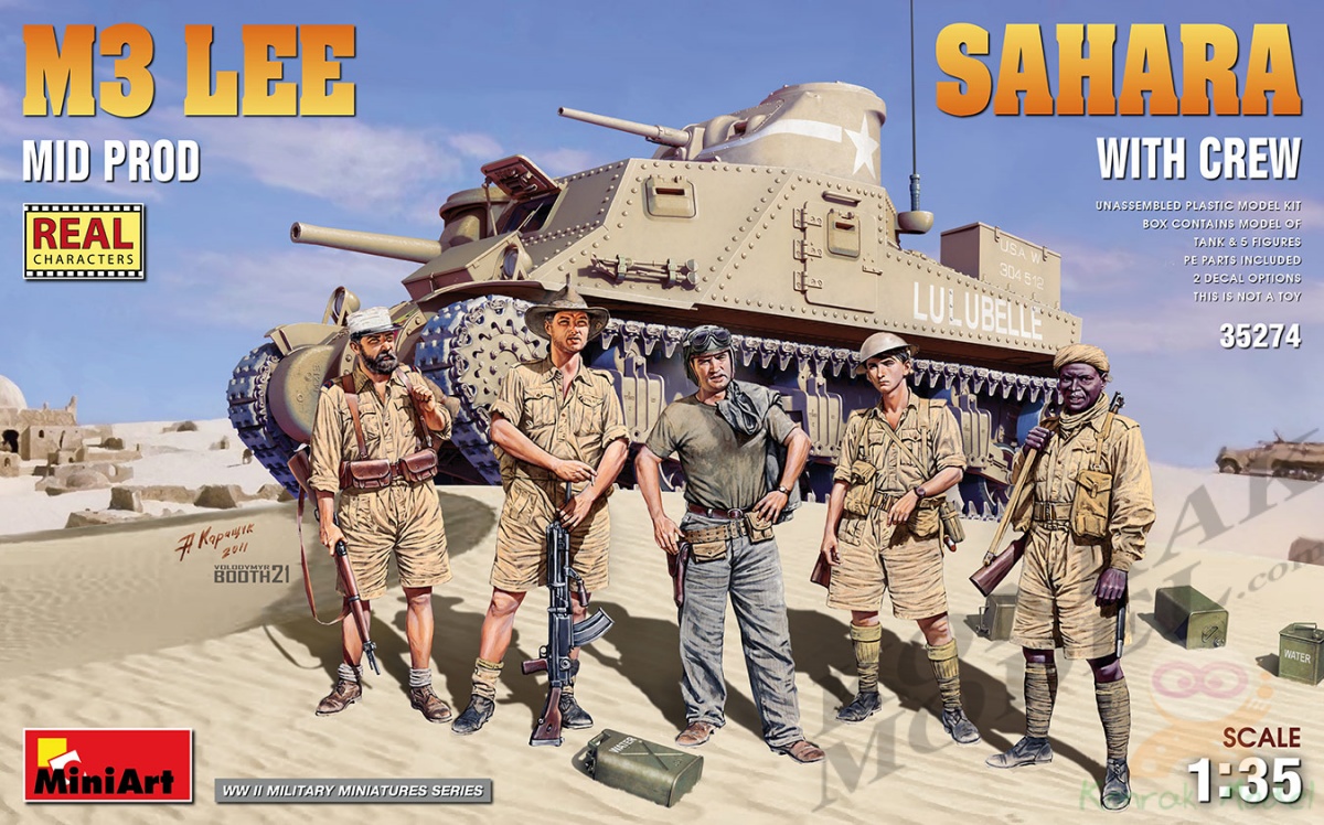 MI35274 M3 LEE MID PROD. SAHARA w/CREW 1/35