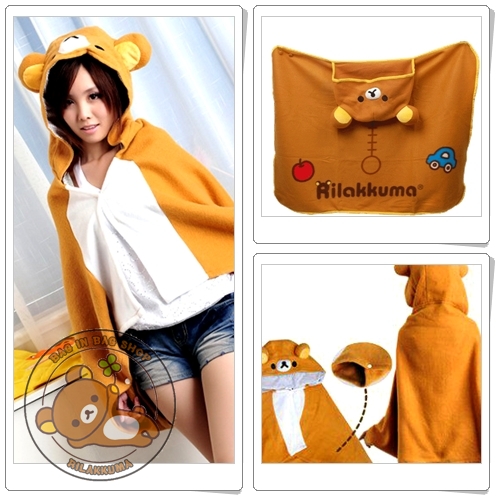ผ้าคลุมใหล่+Hood Rilakkuma