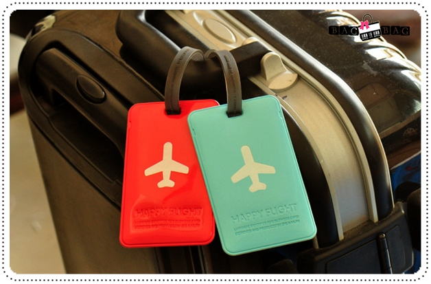 HAPPY FLIGHT Square Luggage Tag ป้ายห้อยกระเป๋าเดินทาง