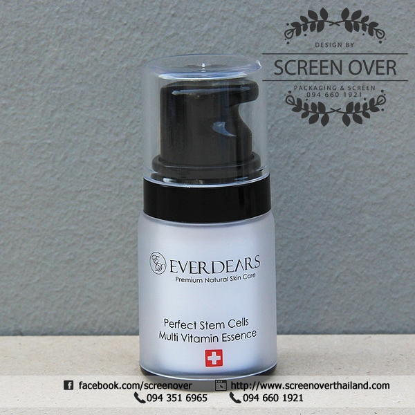 สกรีนขวดเซรั่ม EVERDEARS สกรีน 2 สี