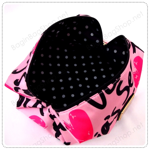 ❤️ VS Signature Print Pink with Black Cosmetic Pouch