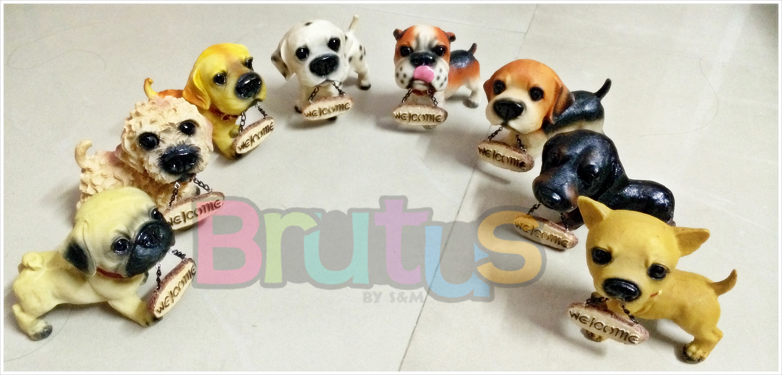 ตุ๊กตาสุนัข เรซิ่น หลายพันธุ์(8แบบ) Size S