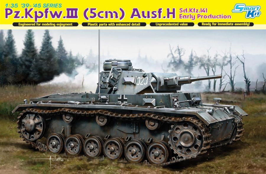 DRA6641 Pz.Kpfw.III(5cm) Ausf.H sd.kfz.141 Early Production 1/35
