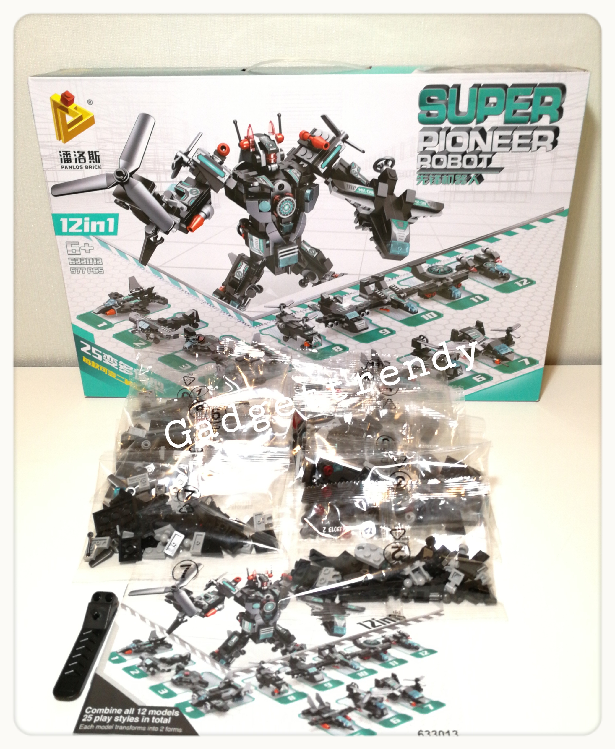 12in1 ตัวต่อ เลโก้ หุ่นยนต์ และ เครื่องบิน แปลงร่าง 577 ชิ้น ในกล่อง