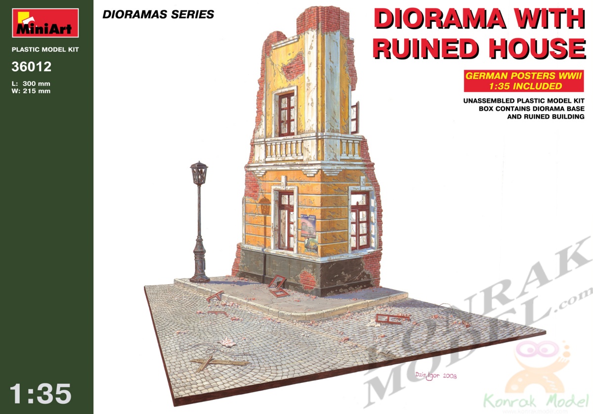 MI36012 DIORAMA w/RUINED HOUSE 1/35