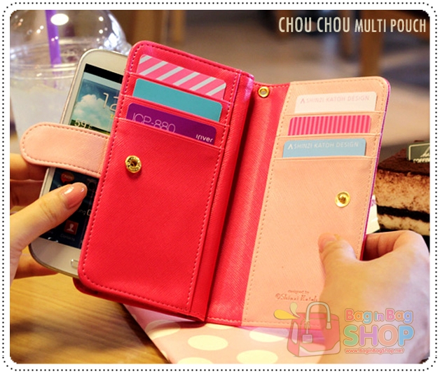 Chou Chou Multi Pouch กระเป๋าสตางค์ พร้อมเป็นเคสใส่โทรศัพท์มือถือ