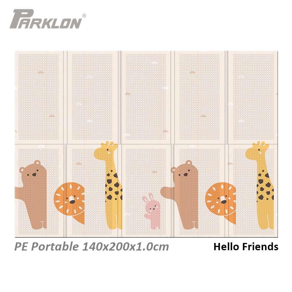 แผ่นรองคลาน Parklon แบบพับได้ PE Folding Mat ลาย Hello Friends ขนาด 140*200 หนา 1.0cm