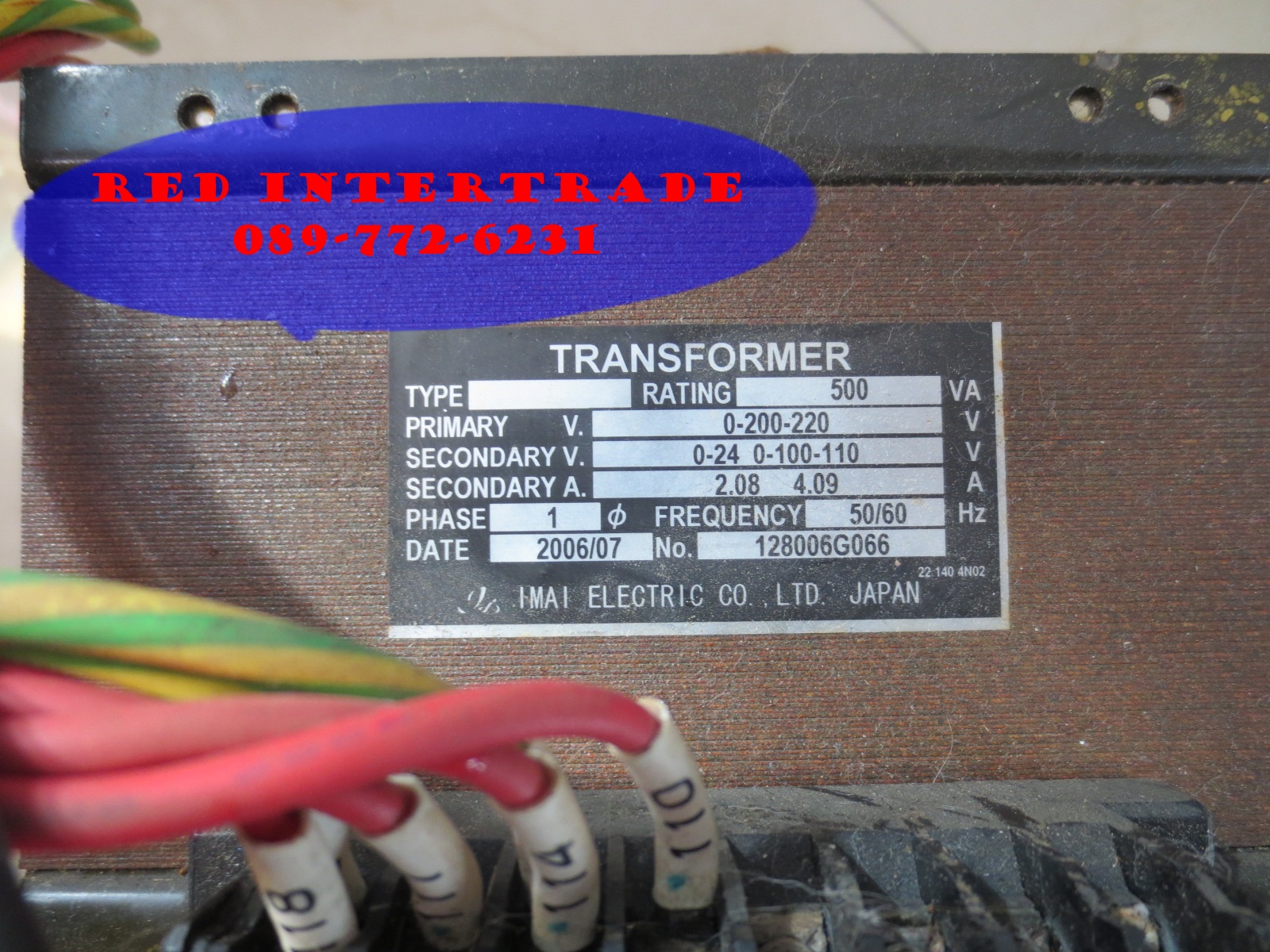 ขาย จำหน่าย หม้อแปลง TRANSFORMER 500VA input 200-220 volt outut 100-110 volt,0-24volt JAPAN มือสอง