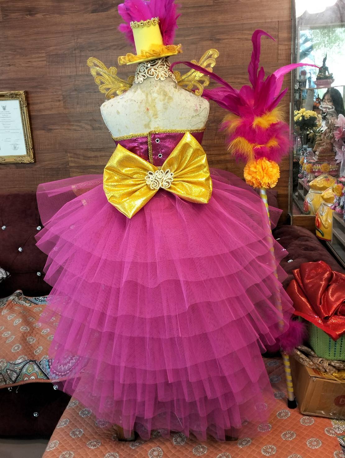 ชุดดรัมเมเยอร์สีชมพูอนุบาลและประถม