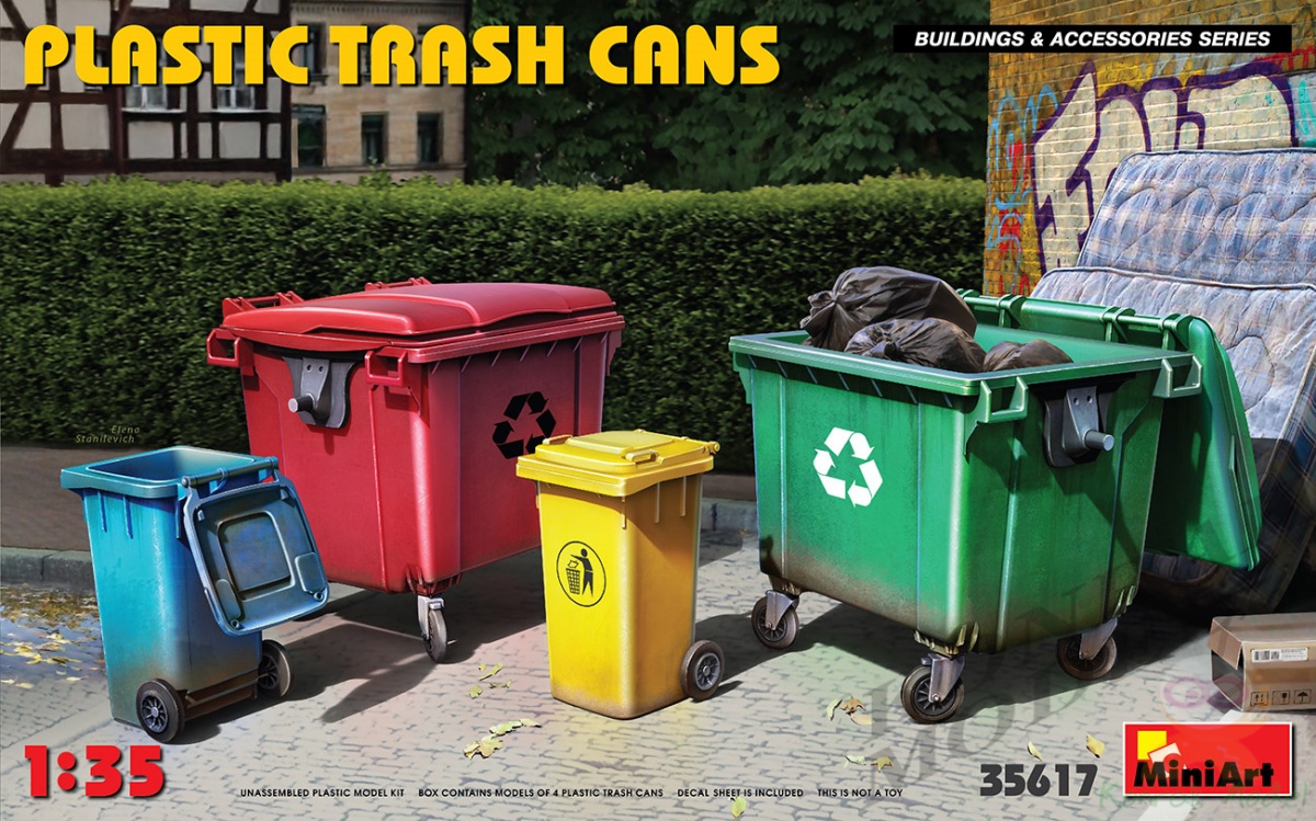 MI35617 PLASTIC TRASH CANS 1/35
