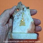 สมเด็จหินพระธาตุเขาสามร้อยยอดองค์พระปิดทอง หินพระธาตุเนื้อดิบธรรมชาติ+ฐานหินพระธาตุขาวโปร่ง ขนาดตั้งบูชาหน้ารถ,ห้องทำงาน,ตั้งบูชาบนหิ้งพระ ศักดิ์สิทธิ์มาก หายากครับ