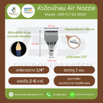 AIR-FLT-47-02BK หัวฉีดเป่าลมแบบไม้ไผ่ เกลียวนอก 1/4 นิ้ว กว้าง 47 มม. สีดำเงา