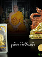 พระอธิการใจ วัดพระยาญาติ รูปหล่อ สิงห์ป้อนเหยื่อ รุ่น สร้างบารมี เนื้อสองกษัตริย์ เสือทองแดง สิงห์ทองทิพย์ ฝังตะกรุดสองดอก กล่องเดิม ๆ สวยงามจ้าา