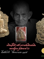 เหรียญจิ๊กโก๋ หลัง นารายณ์พลิกแผ่นดิน หลวงปู่นาม วัดน้อยชมภู่ บ้านกร่าง สุพรรณบุรี รุ่นไตรมาส 53 เนื้ออัลปาก้า หมายเลข ๑๑๘๙ คัดสวย สภาพสมบูรณ์ตรงตามรูป