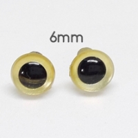 ลูกตาตุ๊กตาก้านเสียบ คริสตัล สี Gold ขนาด 6mm/คู่ No.E