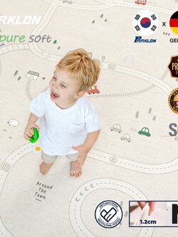 New! แผ่นรองคลาน PARKLON รุ่น La Pure Soft Mat ขนาด 130x190x1.2cm ลาย Around The Town