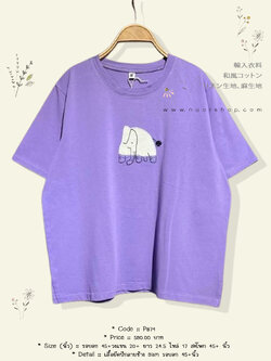 เสื้อยืดปักลายช้าง 9am รอบอก 45+นิ้ว