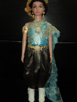 ชุดไทยโจงสีฟ้า เด็กอนุบาล ราคานี้ไม่รวมเครื่องประดับ