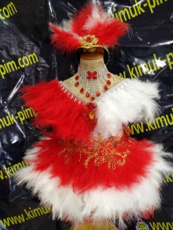 ชุดดรัมเมเยอร์เด็กอนุบาลสีแดง ทุกไซส์ ราคานี้ มีหัว สร้อย ต่างหู