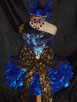 ชุดดรัมเมเยอร์สีน้ำเงิน ราคานี้มี ชุด หมวก สร้อย ต่างหู รอบอกตั้งแต่20-30นิ้ว เอวไม่เกิน28นิ้ว สูงไม่เกิน140เซนติเมตร