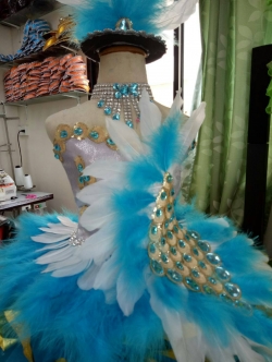 ชุดดรัมเมเยอร์สีฟ้าเด็กอนุบาลและประถม(ราคานี้ มี ชุด หมวก สร้อย ต่างหู)