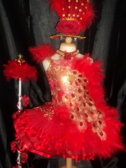 ชุดดรัมเมเยอร์นกยูงเด็กอนุบาลและประถม (แถม หมวก สร้อย ต่างหู)