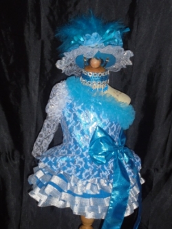 ชุดดรัมเมเยอร์เด็กอนุบาลและประถมสีฟ้าขาวรอบอกไม่เกิน28ไม่เกิน140เซนติเมตรพร้อมส่งพิเศษสุ่ม8ชั้นฟูๆๆราคานี้ไม่รวมสร้อไม่รวมหมวก