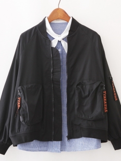 แจ็คเก็ตกันหนาวผ้าคอตตอนปักลาย รอบอก 46 นิ้ว