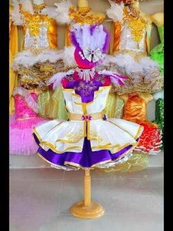 ชุดดรัมเมเยอร์สีม่วงขาวอนุบาลและประถม