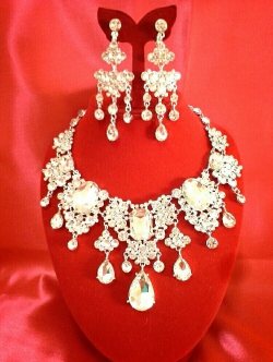 สร้อยเพชรอลังการ+ต่างหูเพชร*พร้อมส่ง*