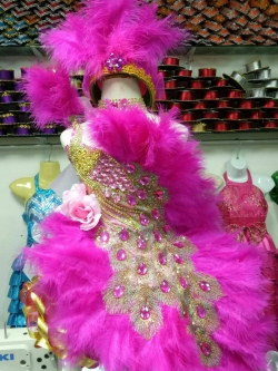 ชุดดรัมเมเยอร์นกยูงเด็กอนุบาลและประถม (แถม หมวก สร้อย ต่างหู)ไม่รวมไม้ดรัมค่ะ