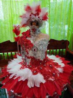 ชุดดรัมเมเยอร์เด็กอนุบาลและประถมสีแดง ราคานี้ มี หัว สร้อย ต่างหู ไม้ดรัมเมเยอร์