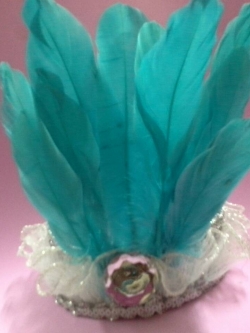 หมวกดรัมเมเยอร์สีฟ้าสลับขาว